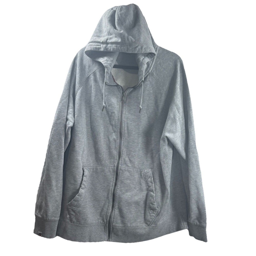 Russell Athletic Zip Hoodie Gray Fleece Jacket Athleisure Streetwear XXL 2XL